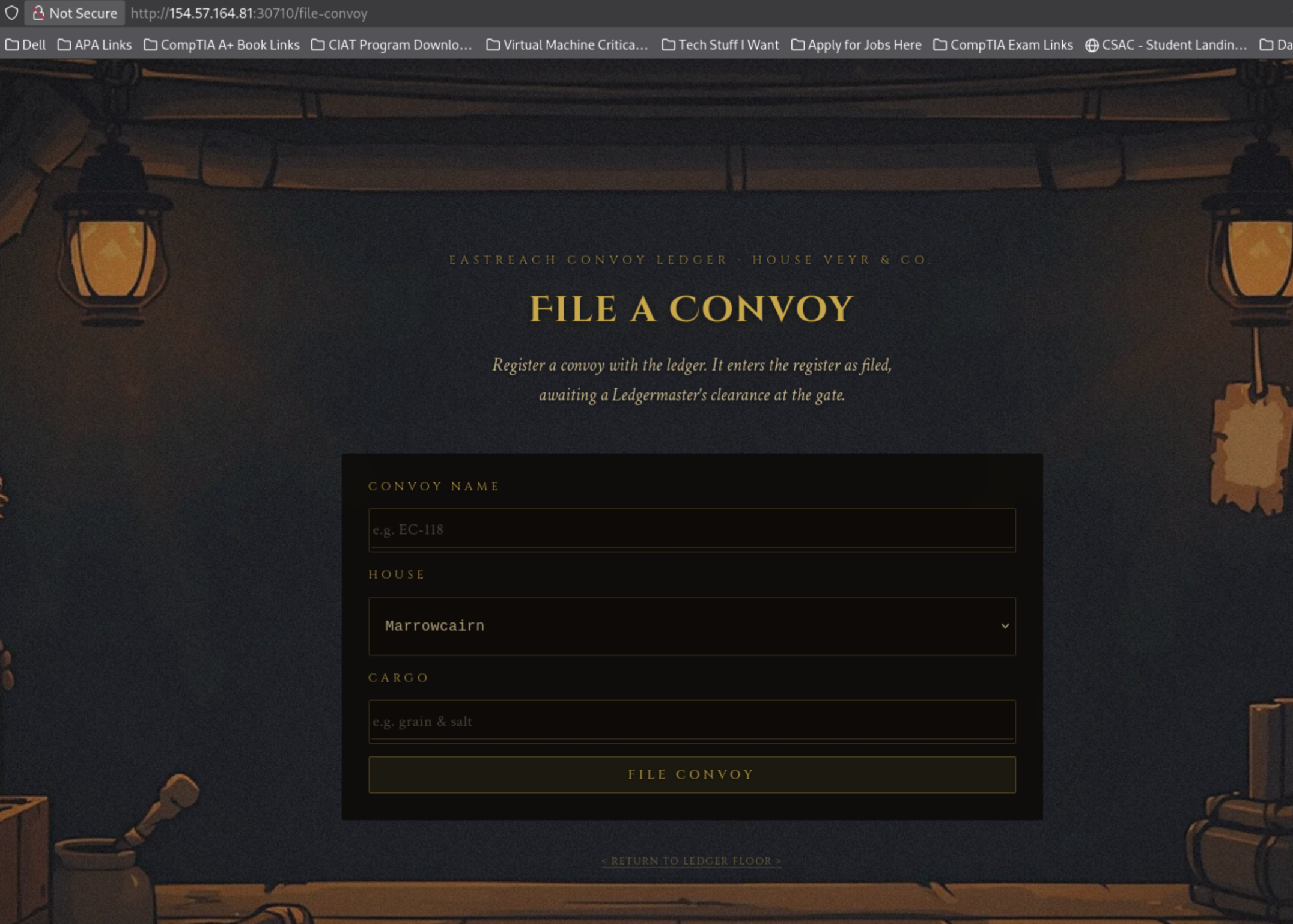 Test convoy record submitted through browser